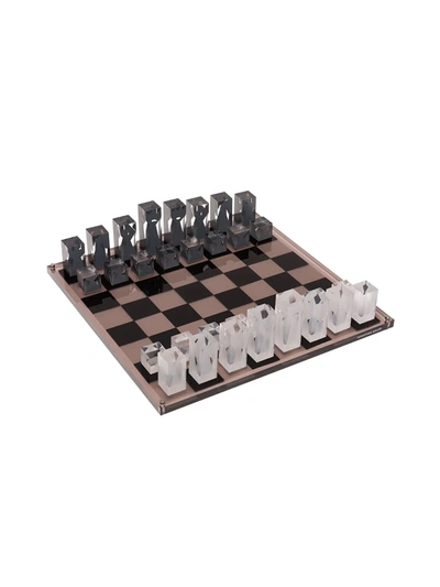 Jonathan Adler Acrylic Chess Set In Black