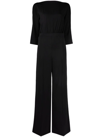 Patrizia Pepe Cut-out Back Palazzo Jumpsuit In Schwarz