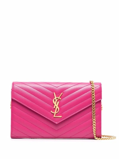 Saint Laurent Monogram Wallet-on-chain In Rosa