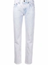 Saint Laurent Bleached Straight-leg Jeans In Violett