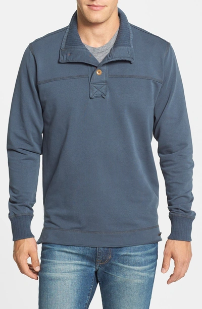 Jeremiah 'taylor' French Terry Mock Neck Pullover In Flood Blue Heather