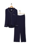 Nordstrom Rack Tranquility Long Sleeve Shirt & Pants Two-piece Pajama Set In Navy Peacoat