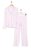 Nordstrom Rack Tranquility Long Sleeve Shirt & Pants 2-piece Pajama Set In Purple Moss Jolene Floral