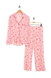 Nordstrom Rack Tranquility Long Sleeve Shirt & Pants 2-piece Pajama Set In Pink Flamingo Lip Pattern