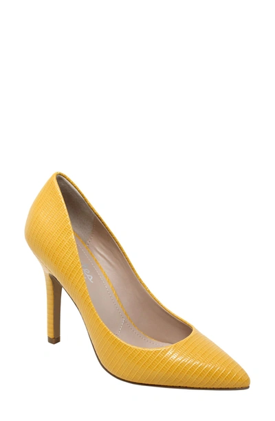 Charles By Charles David Maxx Pointed Toe Pump In Mustard Lizard Print