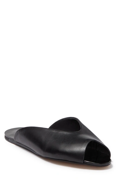Donna Karan Zuzu Leather Flat Sandal In Black
