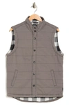 Union Denim Quilted Vintage Twill Vest In Grey Goose