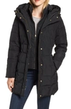 Cole Haan Signature Bib Inset Coat In Black