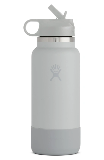 Hydro Flask 32-ounce Wide Mouth Bottle With Straw Lid & Flex Boot In Cool Grey