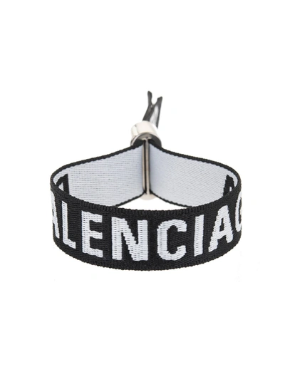 Balenciaga Party Logo Bracelet In Noir Multi