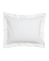 Matouk King Lanai Pique Sham In White/lagoon