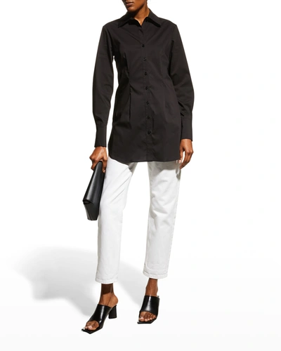 Finley Kaylynn Easy Button-front Tunic Shirt In Black