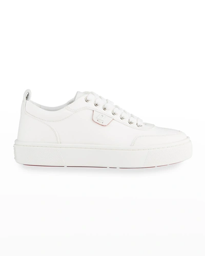 Christian Louboutin Low-top Canvas Sneakers In Bianco/ivory