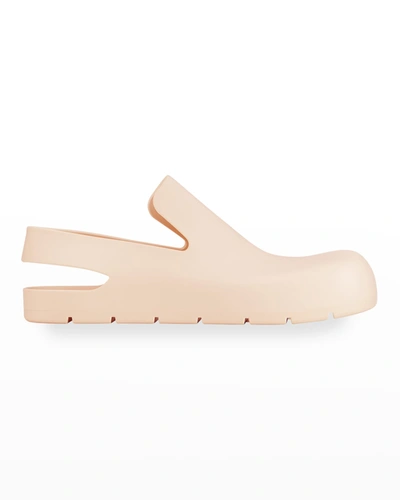 Bottega Veneta Rubber Clog Mules In Peachy