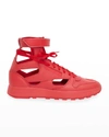Maison Margiela Men's X Reebok Classic Leather Tabi High-top Sneakers In Fiery Red