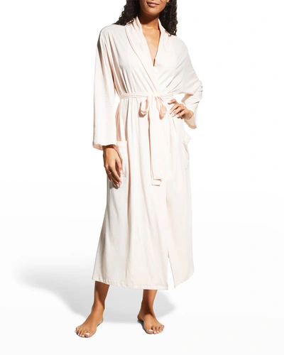 Skin Carina Pima Cotton Dressing Gown In Pearl Pink