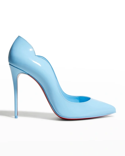 Christian Louboutin Hot Chick 100mm Patent Red Sole High-heel Pumps In Splash