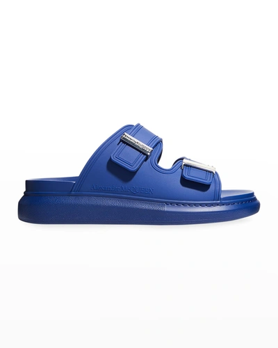 Alexander Mcqueen Hybrid Slide Sandals In Indigo Silver