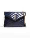 Saint Laurent Loulou Medium Ysl Flap Shoulder Bag In Noir