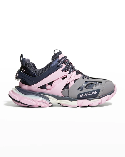 Balenciaga Track Colorblock Trainer Sneakers In Pink Grey