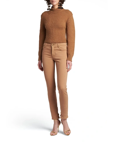 Tom Ford Turtleneck Mohair Sweater In Honey Nude