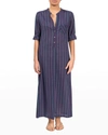 Everyday Ritual Tracey Striped Long Coverup Dress In Midnight Stripe