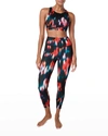 Sweaty Betty Super Sculpt Printed 7/8 Leggings In Red Blur Floral