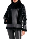 Dawn Levy Mel Shearling Jacket In Black