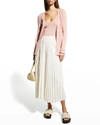 Co Essentials Elastic-waist Pleated Skirt In Ivory