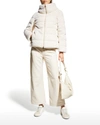 Herno Faux-fur Short Down Zip Jacket In 1985
