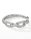 DAVID YURMAN STAX CHAIN LINK RING WITH DIAMONDS IN 18K WHITE GOLD, 4.5MM,PROD247700080