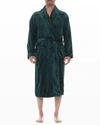 Majestic Men's Crossroads Textured Plush Shawl Robe In Evergreen