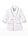 PETITE PLUME KID'S SOLID FLANNEL ROBE W/ CONTRAST PIPING,PROD242530304