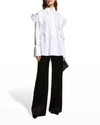 Maticevski Mandate Puff-sleeve Button-down Shirt In White