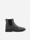 Hogan Grey Elasticated Side-panel Boots In Grey