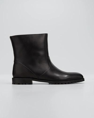 Manolo Blahnik Motosa Calf Leather Ankle Boots In Black