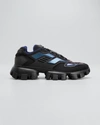 Prada Men's Cloudbust Thunder Metallic Chunky Sneakers In Nero