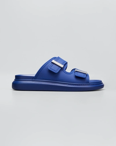 Alexander Mcqueen Hybrid Slide Sandals In Indigo Silver