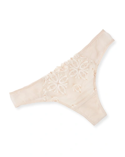Chantelle Champs Elysees Lace Thong In Rose Plum