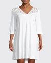 Hanro Moments 3/4 Sleeve Nightgown In Essential