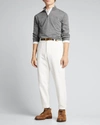 Brunello Cucinelli Men's Wool & Cashmere Quarter Zip Sweater In Med Grey