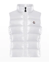 Moncler Kids' Girl's Quilted Sleeveless Vest In 032 White