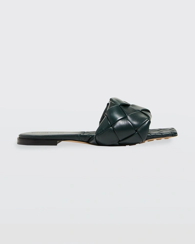 Bottega Veneta Quilted Leather Lido Flat Sandals In Inkwell