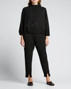 Theory Slouchy Double-knit Jogger Pants In Blacknavy