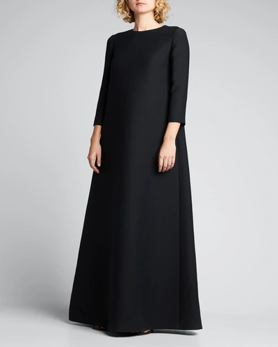 The Row Stefos A-line Wool Dress In Black