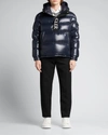 Moncler Men's Maury Logo Hooded Jacket In Navy