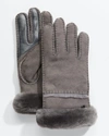 UGG SEAMED TOUCHSCREEN SHEARLING-LINED GLOVES,PROD169330339