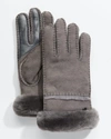 Ugg Seamed Touchscreen Shearling-lined Gloves In Chesnut