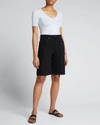Majestic Soft Touch Short-sleeve V-neck Top In Blanc
