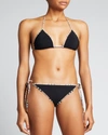 Burberry Black Vintage Check Detail Mata Triangle Bikini In Black